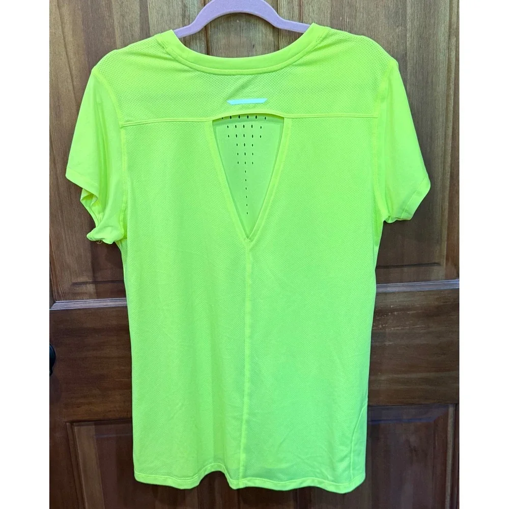 C9 Champion Duo Dry Women XL Neon Yellow Short Sleeve Activewear Running Top